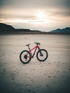 Preview wallpaper bicycle, bike, mtb, red, beach