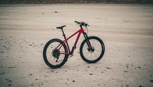 Preview wallpaper bicycle, bike, mtb, red, beach