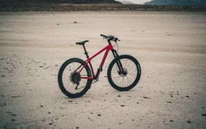Preview wallpaper bicycle, bike, mtb, red, beach