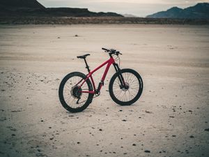 Preview wallpaper bicycle, bike, mtb, red, beach