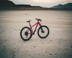 Preview wallpaper bicycle, bike, mtb, red, beach