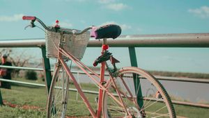 Preview wallpaper bicycle, bike, pink, basket, nature