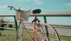 Preview wallpaper bicycle, bike, pink, basket, nature