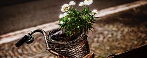 Preview wallpaper bicycle, bouquet, basket, rust