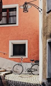 Preview wallpaper bicycle, building, street, facade