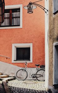 Preview wallpaper bicycle, building, street, facade