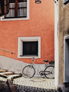 Preview wallpaper bicycle, building, street, facade