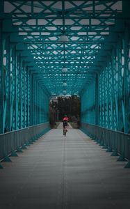 Preview wallpaper bicycle, cyclist, bridge, tunnel