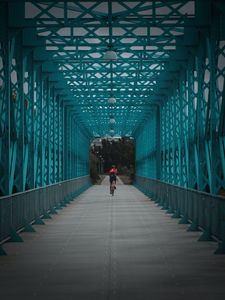 Preview wallpaper bicycle, cyclist, bridge, tunnel