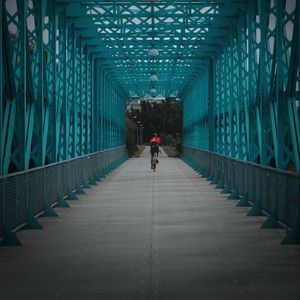 Preview wallpaper bicycle, cyclist, bridge, tunnel