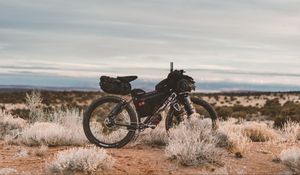 Preview wallpaper bicycle, desert, wheels