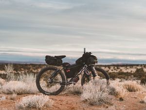 Preview wallpaper bicycle, desert, wheels