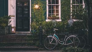 Preview wallpaper bicycle, fence, house, window