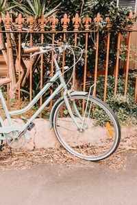 Preview wallpaper bicycle, fence, street