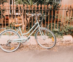 Preview wallpaper bicycle, fence, street