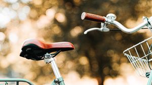 Preview wallpaper bicycle seat, wheel, blur, steering wheel