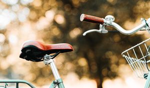 Preview wallpaper bicycle seat, wheel, blur, steering wheel