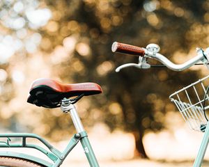 Preview wallpaper bicycle seat, wheel, blur, steering wheel