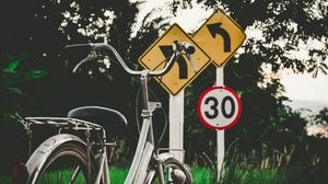 Preview wallpaper bicycle, signs, nature