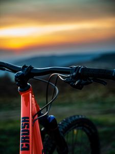 Preview wallpaper bicycle, steering wheel, evening