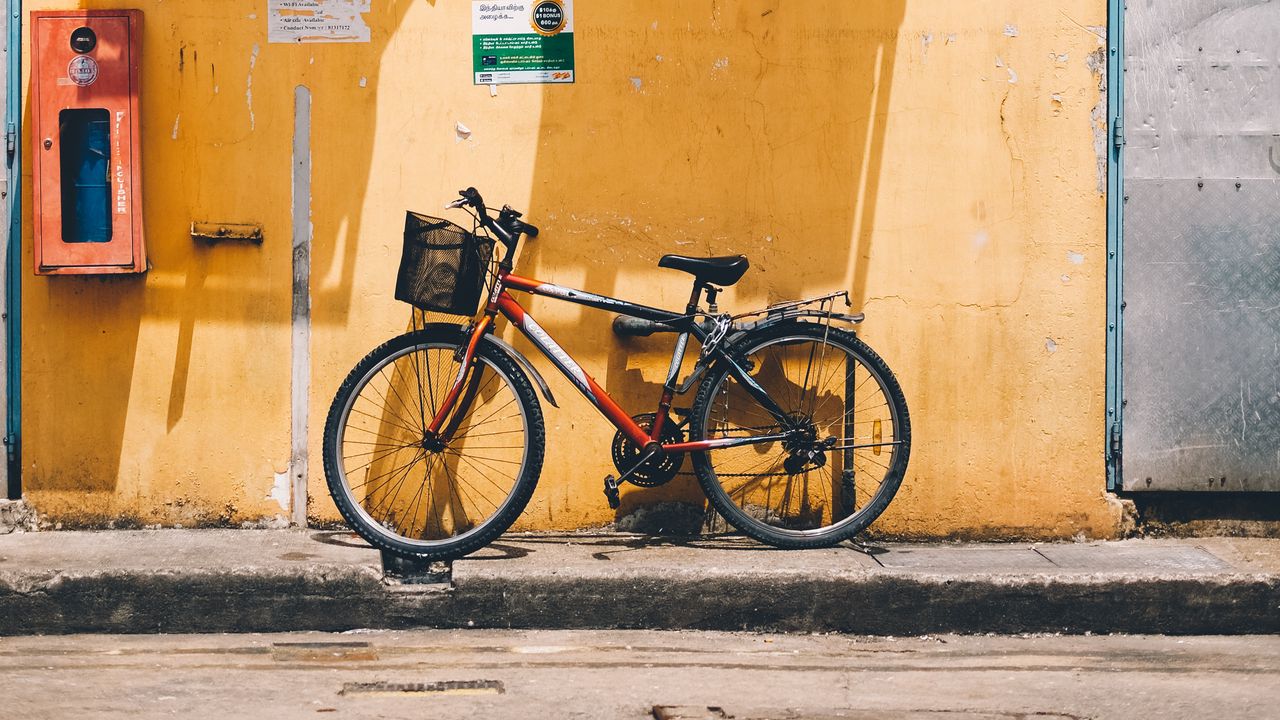 Wallpaper bicycle, street, building