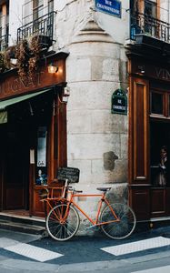 Preview wallpaper bicycle, street, building, city