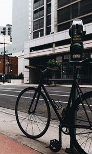 Preview wallpaper bicycle, street, buildings, city