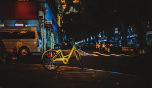 Preview wallpaper bicycle, street, city, evening
