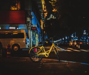 Preview wallpaper bicycle, street, city, evening