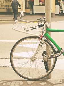 Preview wallpaper bicycle, street, post