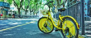 Preview wallpaper bicycle, street, yellow
