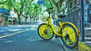 Preview wallpaper bicycle, street, yellow
