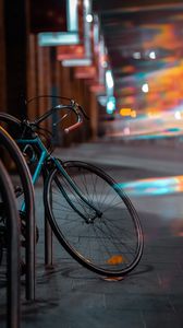 Preview wallpaper bicycle, transport, wheels, glare, blur, evening