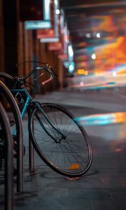 Preview wallpaper bicycle, transport, wheels, glare, blur, evening