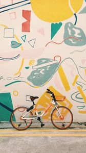 Preview wallpaper bicycle, wall, graffiti, art