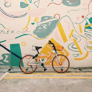 Preview wallpaper bicycle, wall, graffiti, art