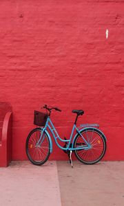 Preview wallpaper bicycle, wall, red