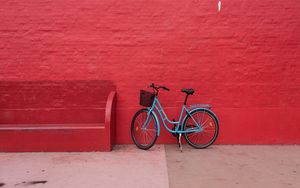 Preview wallpaper bicycle, wall, red