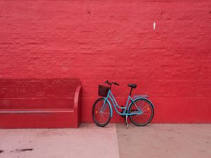 Preview wallpaper bicycle, wall, red