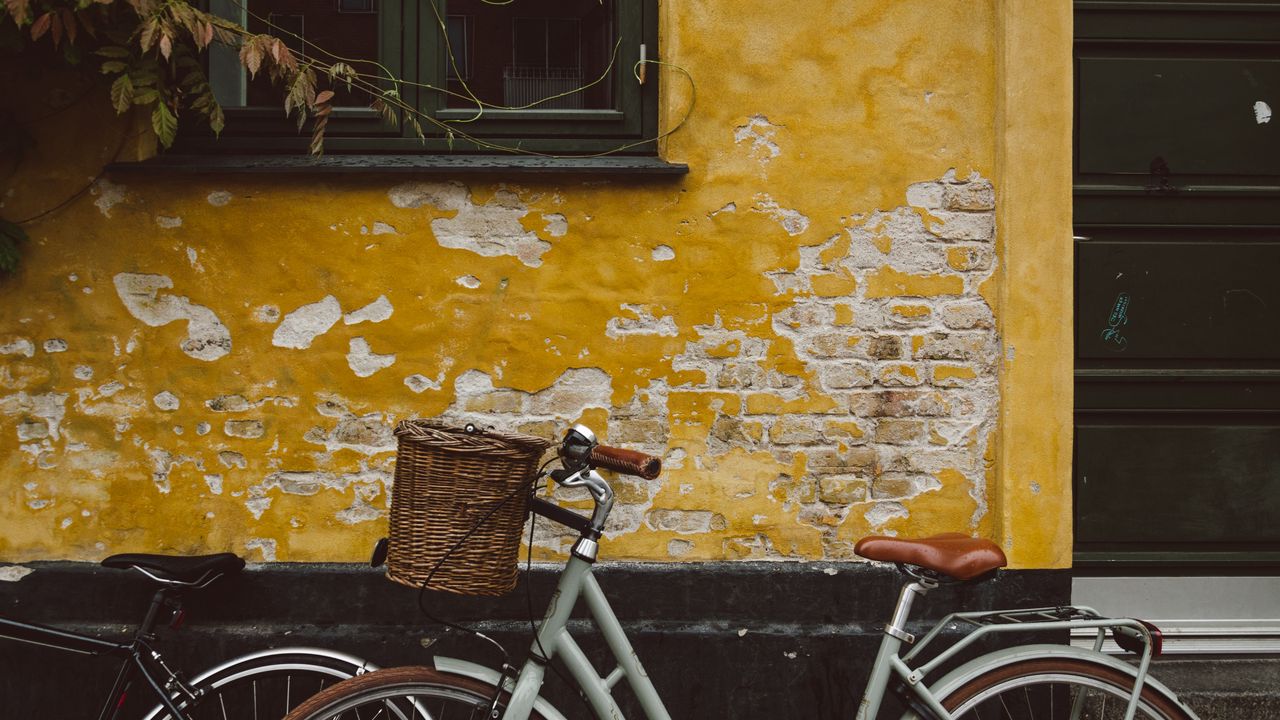 Wallpaper bicycle, wall, window