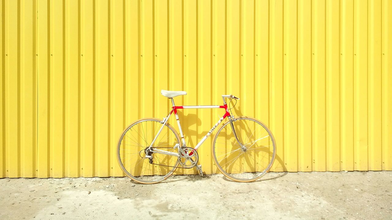 Wallpaper bicycle, wall, yellow, summer