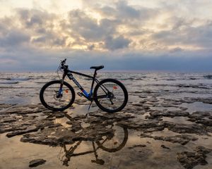 Preview wallpaper bicycle, water, sky, reflection