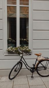 Preview wallpaper bicycle, window, flowers