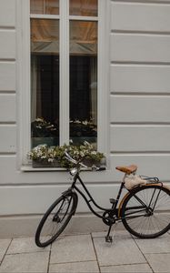 Preview wallpaper bicycle, window, flowers