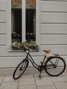 Preview wallpaper bicycle, window, flowers