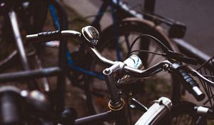 Preview wallpaper bicycles, steering wheel, bicycle parking