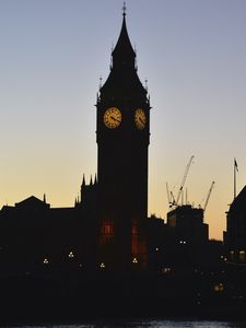 Preview wallpaper big ben, clock, dark, london, england