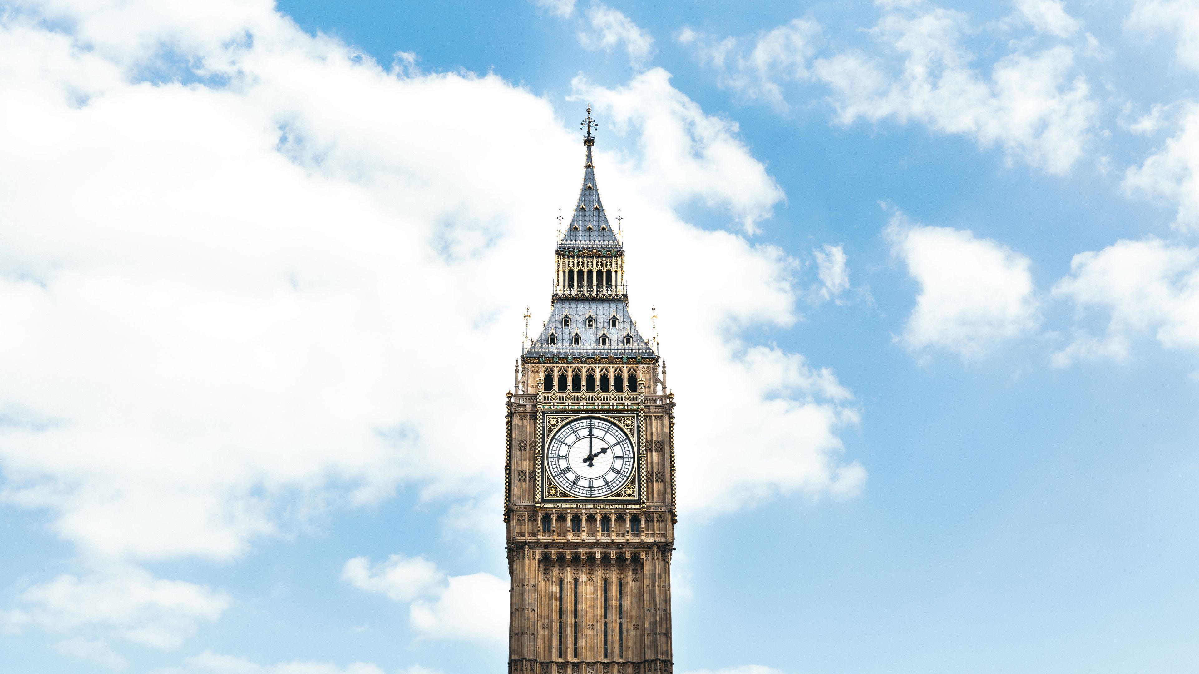 3840x2160 Wallpaper big ben, clock, london, england, sky, clouds