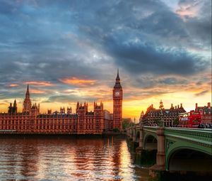 Preview wallpaper big ben, thames, city, palace of westminster, london, river, hdr