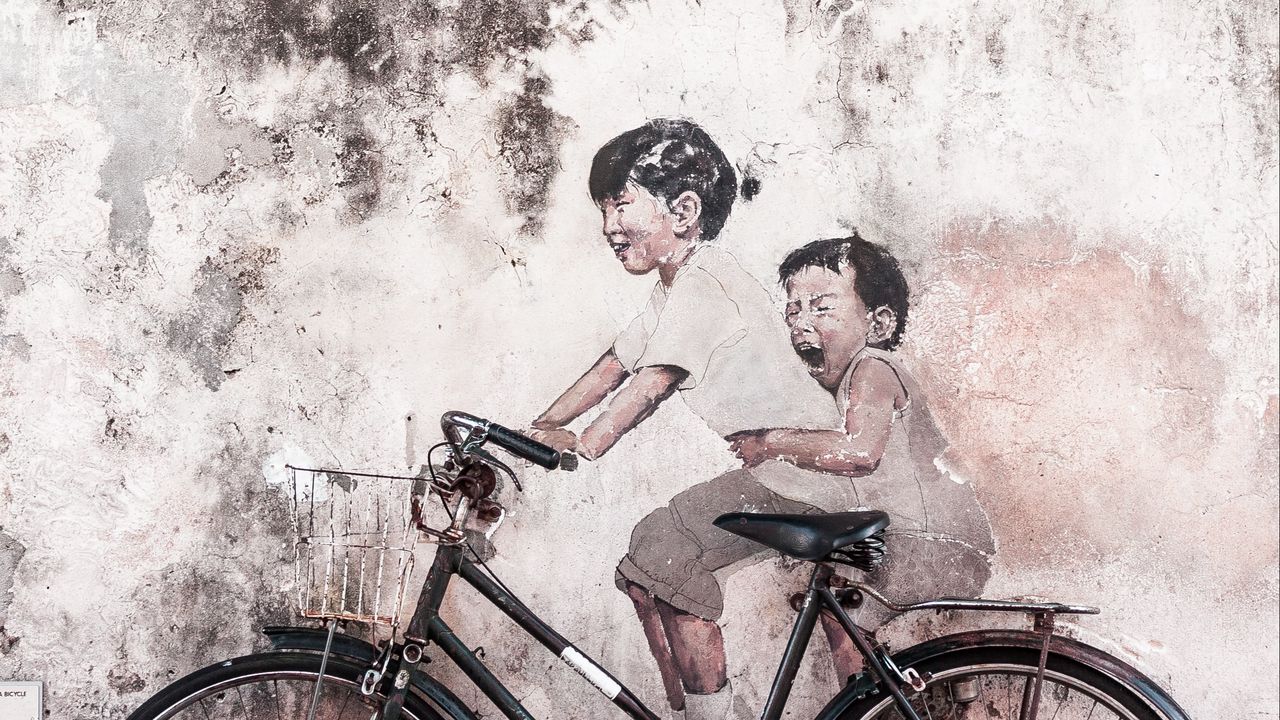 Wallpaper bike, art, funny